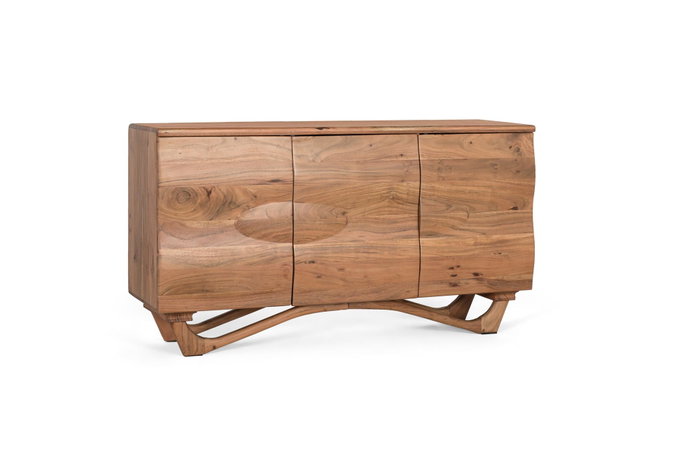 GINER Y COLOMER Buffet artisanal en bois d'acacia 140 cm